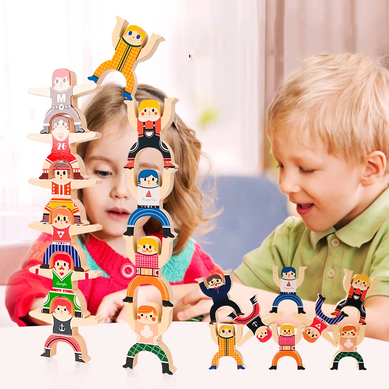 

Wooden Toys Balance Building Blocks For Kids Diy Stacking Height Game Baby Early Education Children